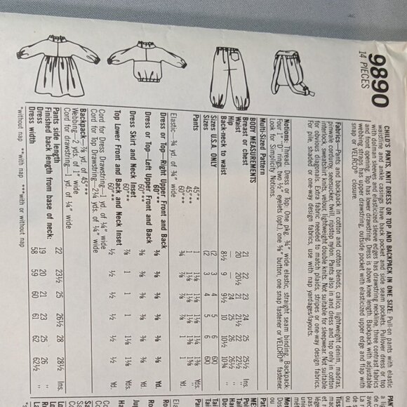 Simplicity pattern 9890 hugs + stitches size A VINTAGE! 1990 NEW/UNCUT! - Picture 6 of 12